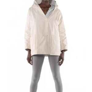 NEW OOFWEAR memory nylon reversible hooded jacket in panna